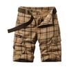 Herren Sommer Arbeitskleidung Plaid Shorts Lose Casual Fünf-Punkt-Hose Multi-Pocket Zipper Herren Jogging Shorts