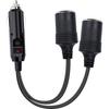 12V Doppel-Zigarettenanzünder-Adapter, 1 zu 2 Auto-Zigarettenanzünder-Splitter mit 2 Steckdosen, 18AWG Doppel-Zigarettenanzünder-Verlängerungskabel mit 15A Sicherung