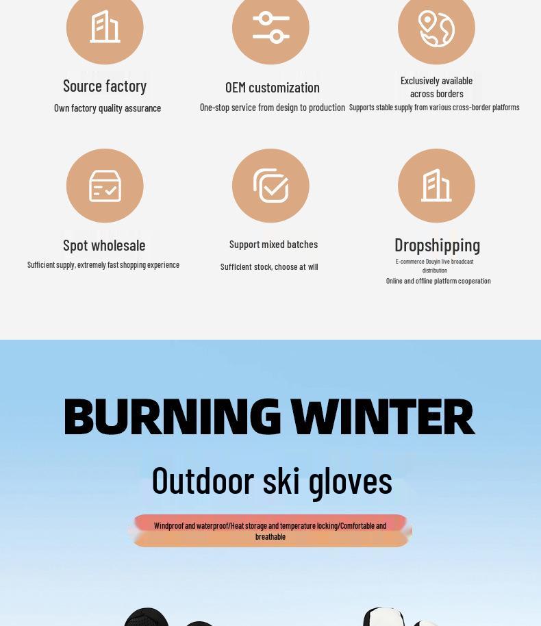 Mănuși de schi unisex cu ecran tactil, căptușite cu fleece pentru iarnă - Groase, călduroase și rezistente la frig pentru adulți și copii