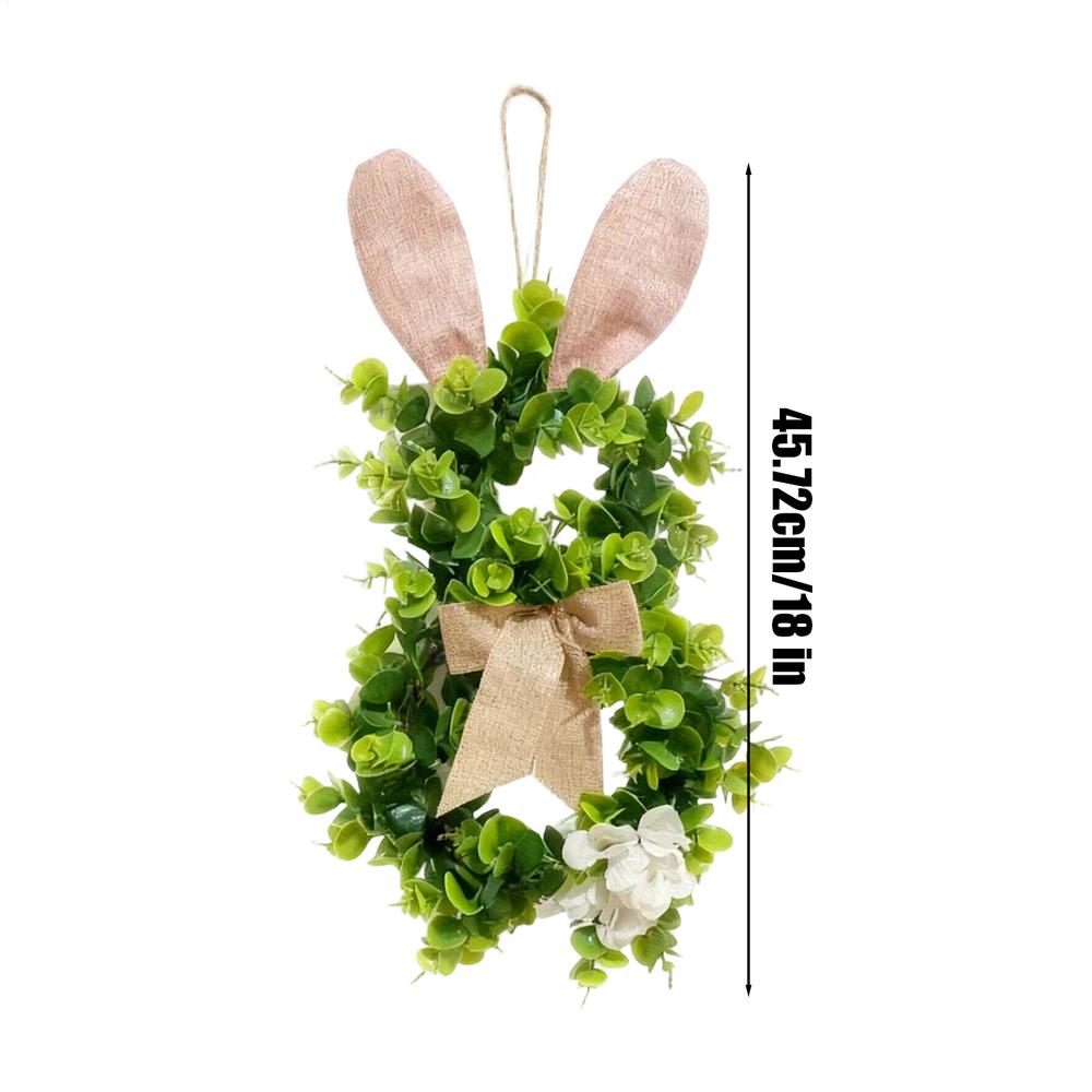 Bunny Wreath Artificial Wall Garland Decor Rabbit Wreath For Front Door For Wall Farmhouse Holiday Party Garage House Porch