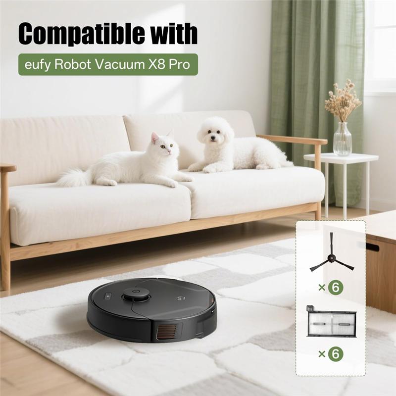 A65T-For Eufy X8 Pro Replacement Filters Eufy Replacement Brushes Eufy X8 Robot Vacuum Brush