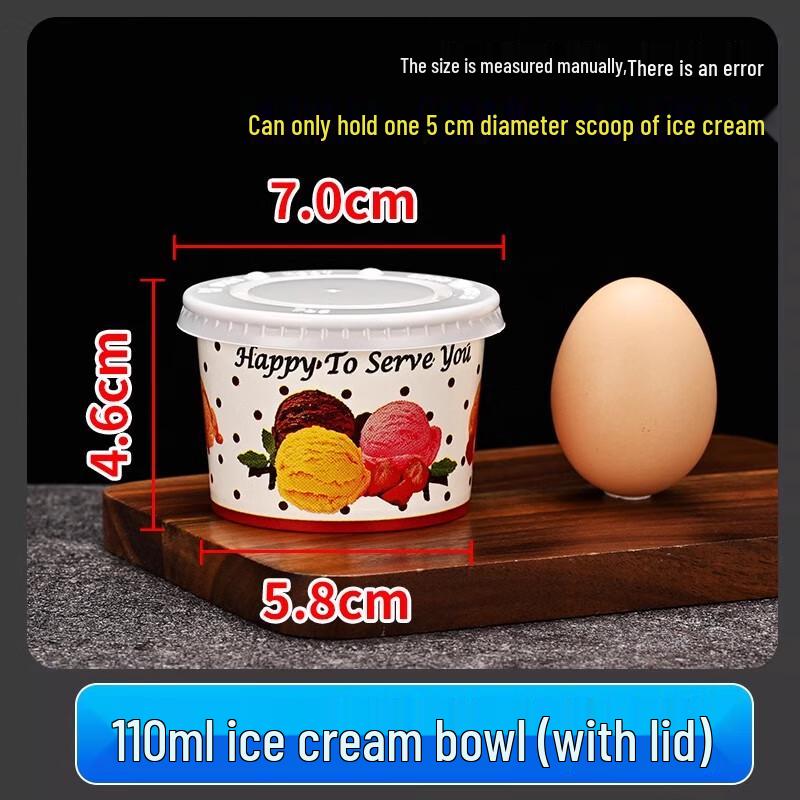 Disposable 4oz Ice Cream Tasting Bowls with Lids