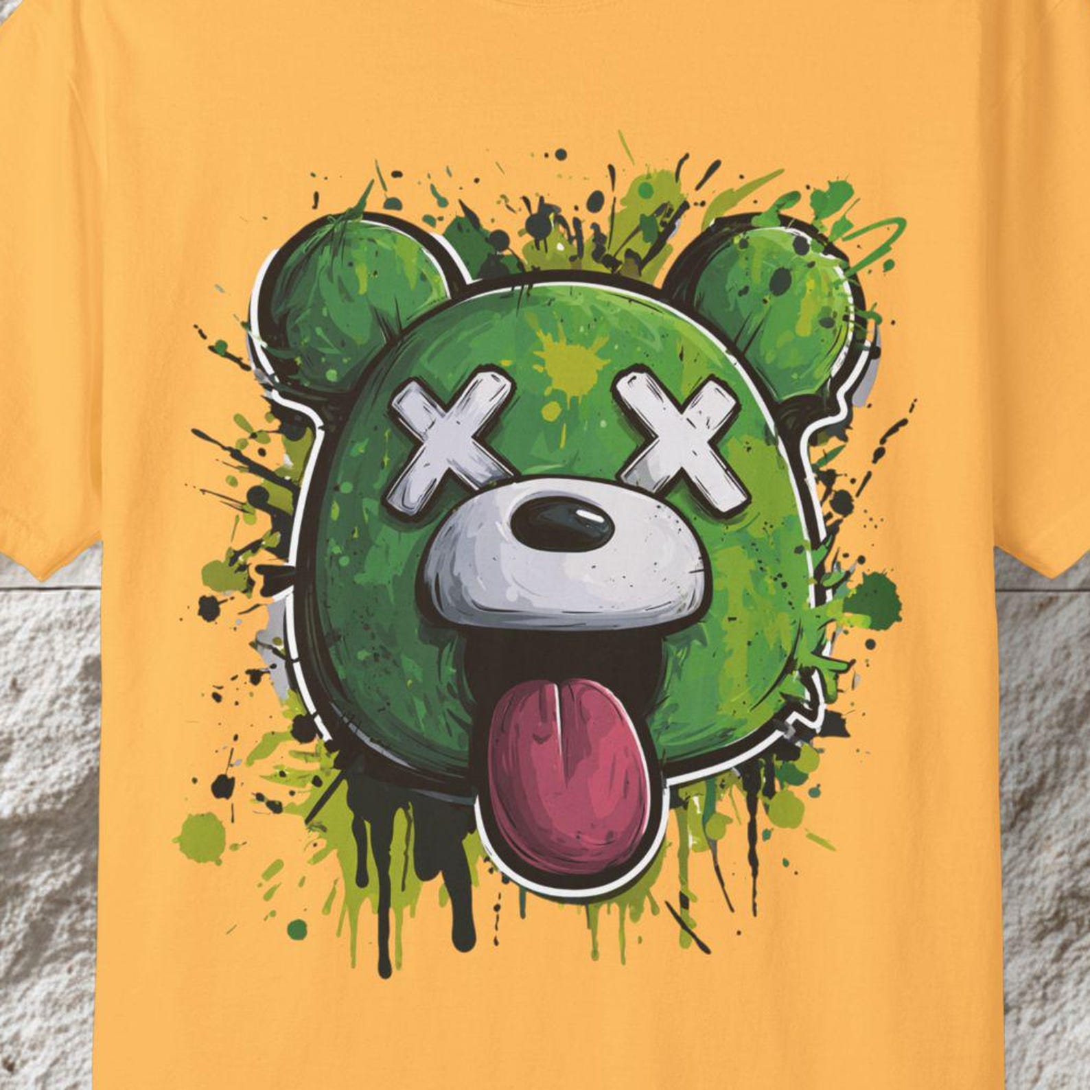 Graffiti Bear T-Shirt, Urban Streetwear Tee L