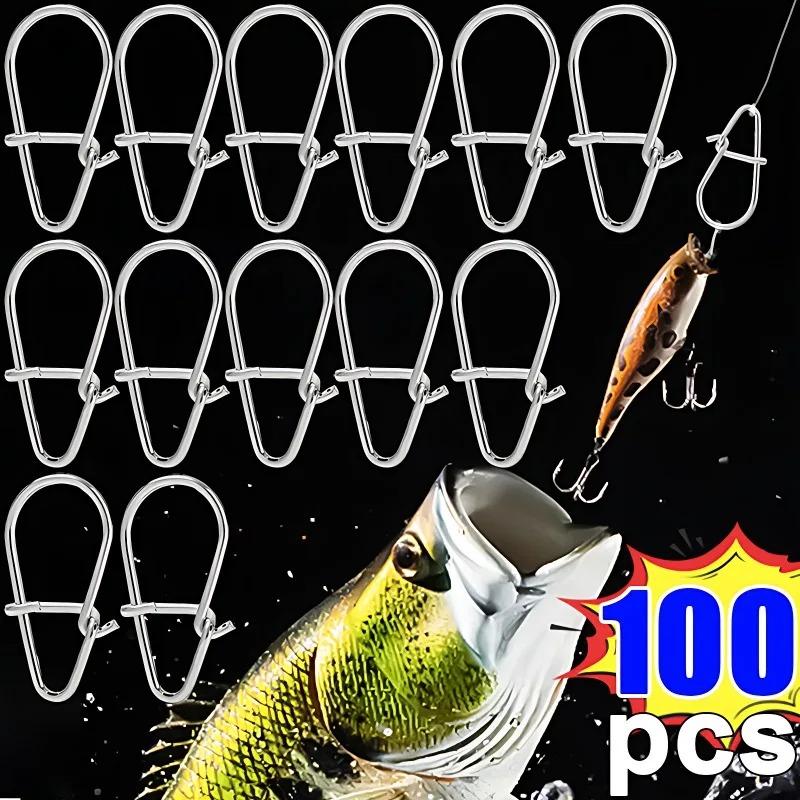 100 buc/set Dovleac Oțel Inoxidabil Pescuit Agrafă Suspendată Oval Inele Split Conector Blocare Rapidă Agrafă Baril de Înaltă Calitate Echipament