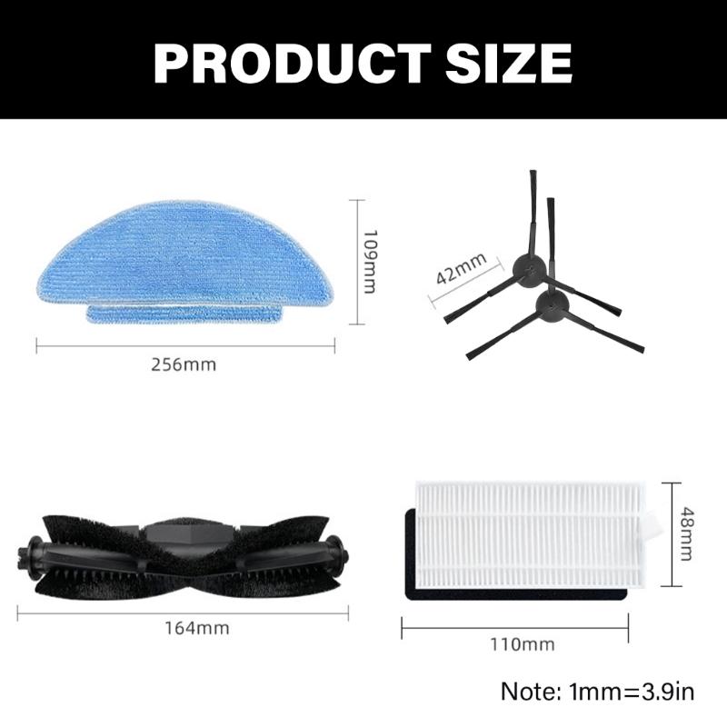 Replacement Accessories for Tikom L9000 Robot Vacuum Cleaner Main Brush Side Brushes Mop Pad Hepa Fiters Spare Part