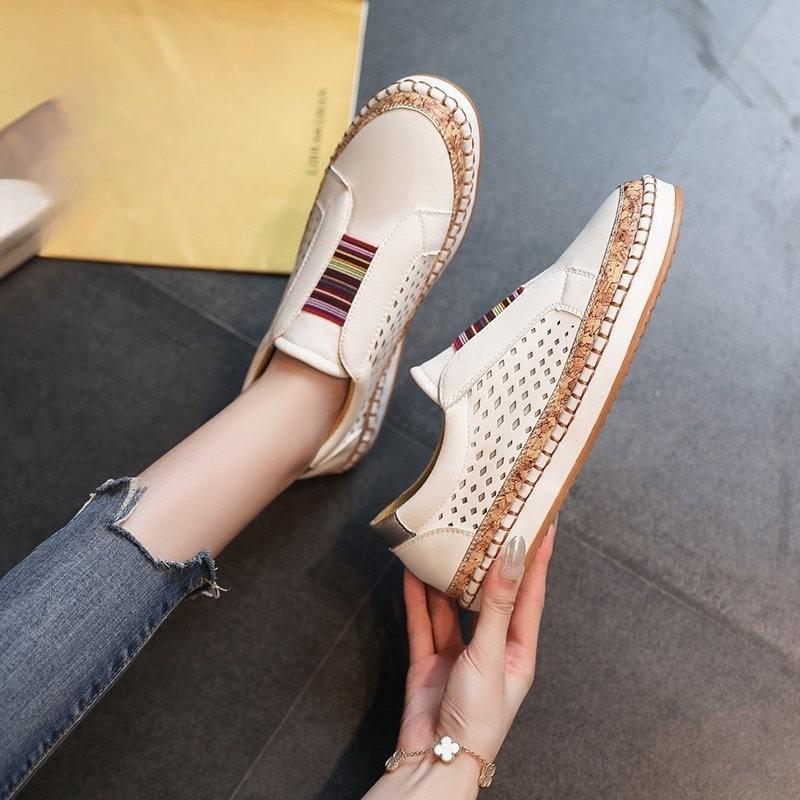 Flat-bottomed Perforated Loafers Thick-soled Breathable Sports Women's Shoes