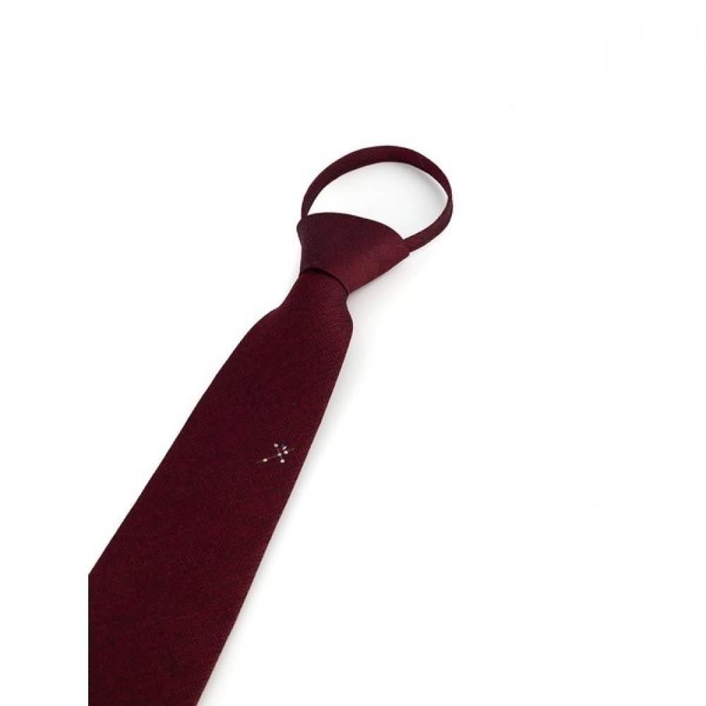 Renoma Comfortable Zipper Solid One Point Cubic Tie Vpstz1799 Rd