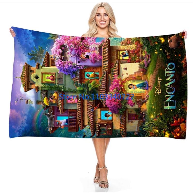 Cartoon Film Encanto Anime Bath Towels Microfiber Beach Swimming Towel Decor for Adults Kids Gift 75x150cm