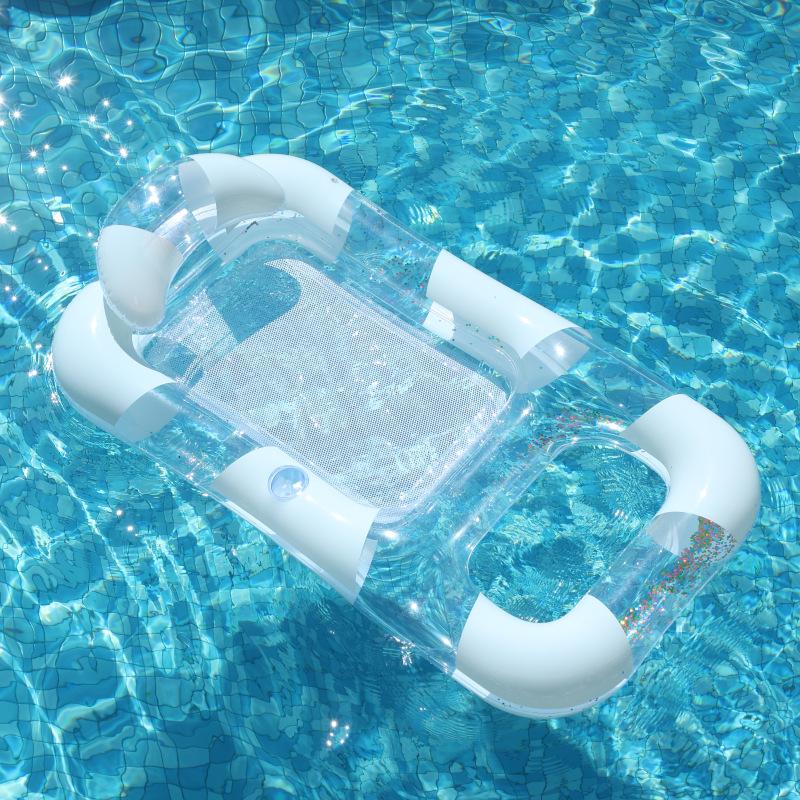 Inflatable Floating Hammock with Armrests & Backrest - Outdoor Mesh Recliner for Adults