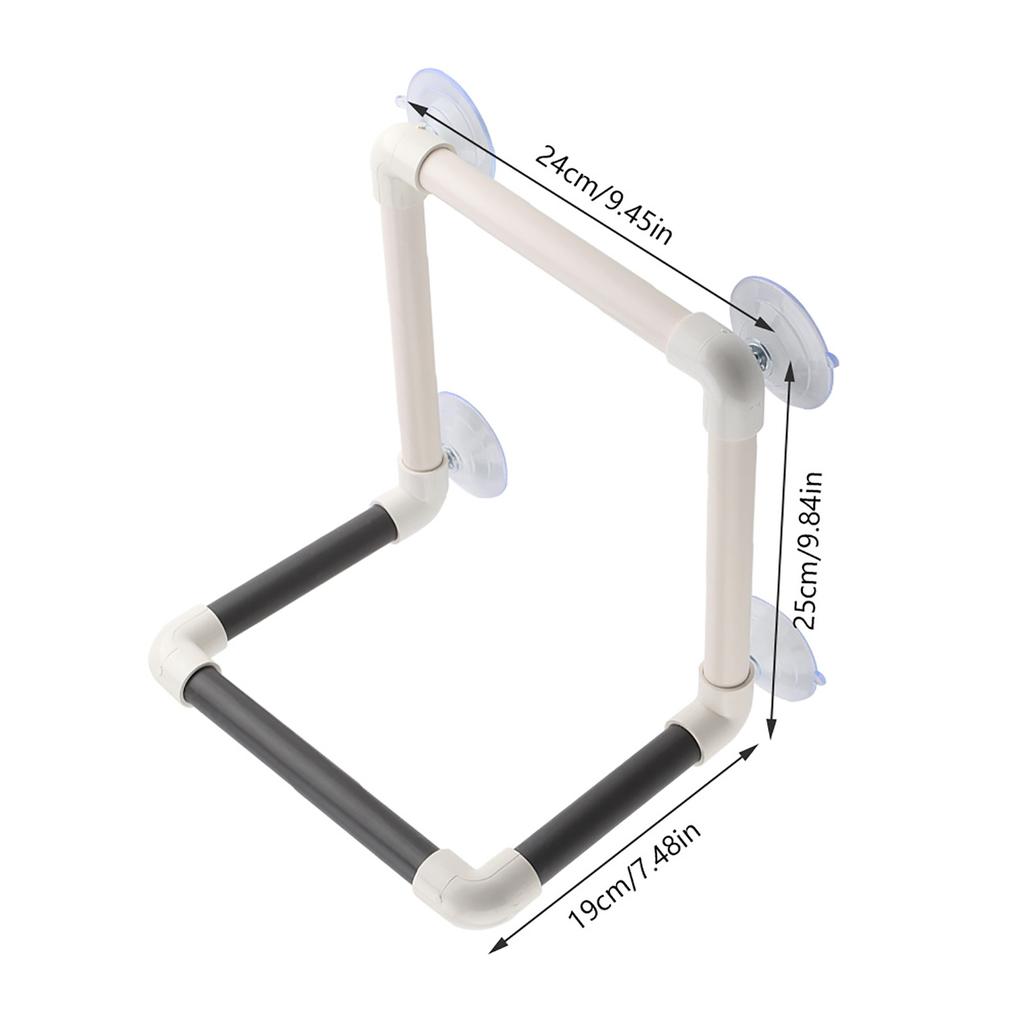 Portable Parrots Birds Perch with Suction Cups Window Shower Bath Wall Plastic Standing Toy