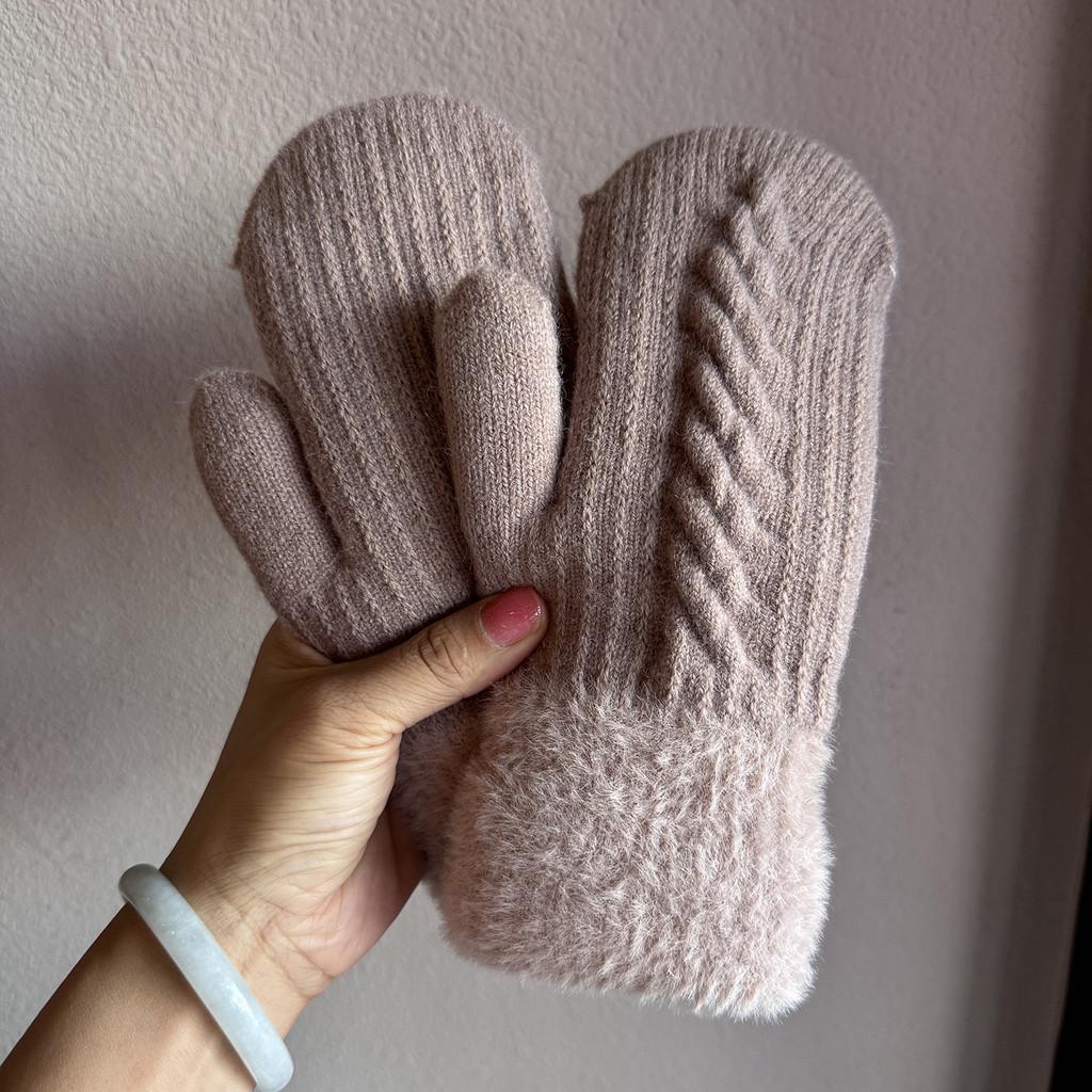 Unisex Alpaca Wool Knit Winter Gloves With Fleece Lining For Commuting And Outdoor Activities