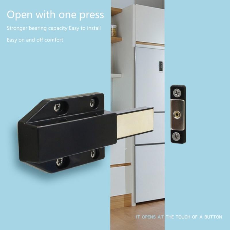 2pcs Push Open Cabinet Latches with Long Strokes Magnet Cupboard Push Latches Push to Open Latches for Tight & Secure