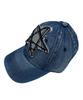 SK8ER ROCK Doodle Stern Washed Denim Baseballkappe (blau)