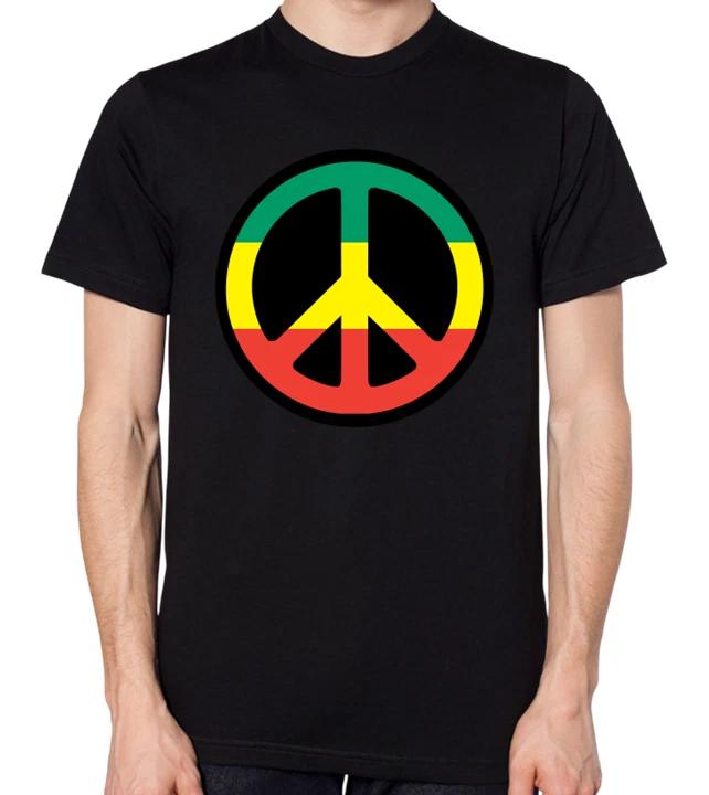 Peace Sign Rasta T-Shirt Reggae T-Shirt Jamaica Jamaican Tee Top S
