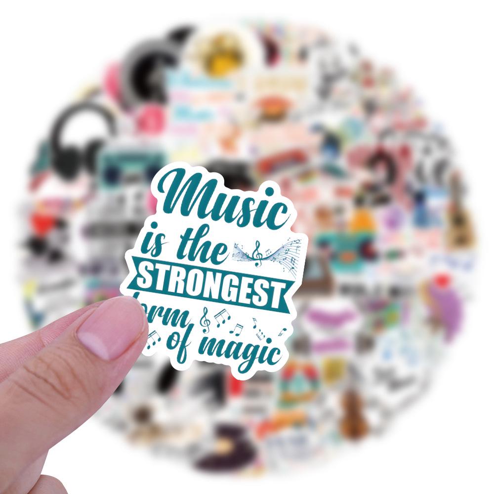 100 Music Note Stickers for Laptop, Scooter, Piano, and Suitcase Decor