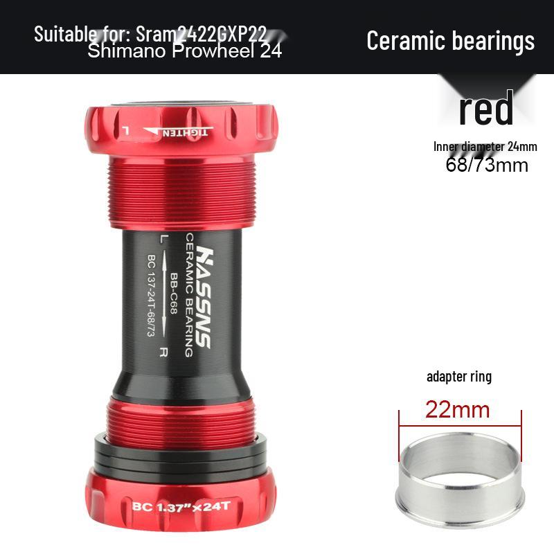

HASSNS Керамический подшипник M68-73MM Резьбовая каретка для горных/шоссейных велосипедов