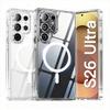 For Magsafe Phone Case For Samsung Galaxy S26 Ultra Case Samsung S25 Edge S24 Plus Magnetic Charging Acrylic Clear Cases Cover