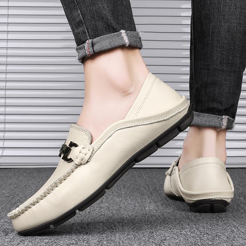 39-46 Fashion Men's Casual Slip On Leather Shoes Loafers Moccasins Flat Driving Shoes