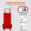 30 Gallon Fuel Caddy, Fuel Storage Tank on 2 Wheels, Portable Gas Caddy with Manuel Transfer Pump, Gasoline Diesel Fuel Container for Cars, Lawn