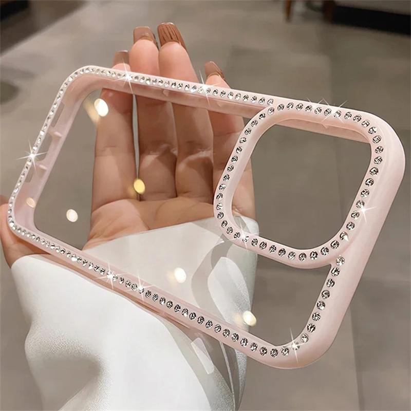 Sparkly Glitter Diamond Cases For iPhone 16 13 12 11 Pro Max Clear Rhinestones Phone Case For iPhone 15 14 Pro Max 16 Plus Cover