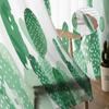 Cactus Green Luxury Tulle Curtains Modern Living Room Kitchen Chiffon Curtain Bedroom Sheer Valance Curtain