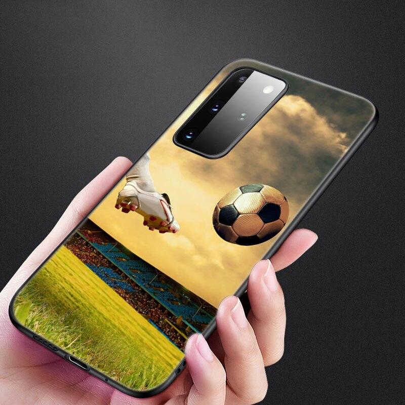 Football Field Phone Case For Samsung Galaxy S22 Pro S21 S20 Ultra FE S10 Lite 5G S10E S9 S8 Plus Soft TPU Black Cover