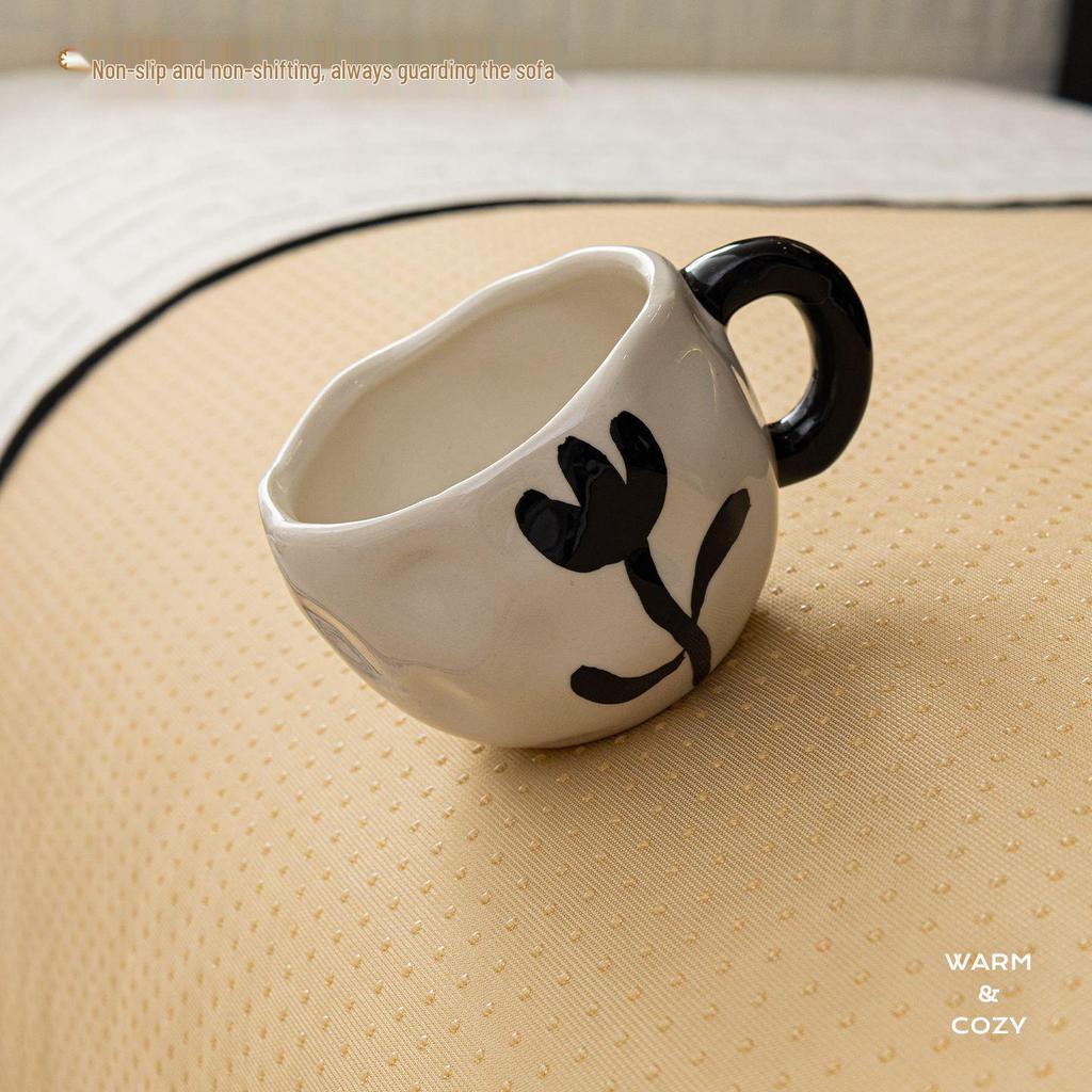 2025 Retro Style Plush Sofa Cushion Cover, Non-slip & Thickened for All Seasons