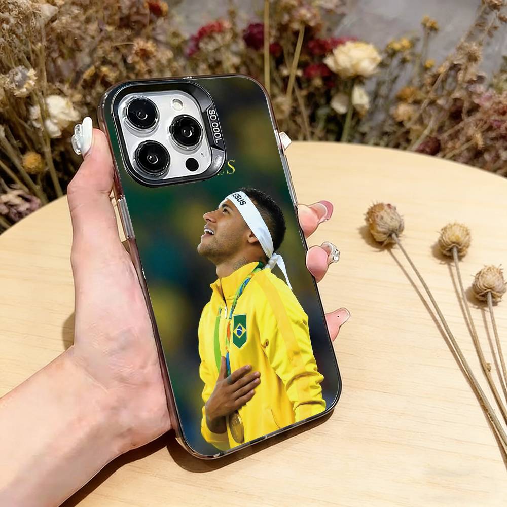 Football Star 10 N-Neymar Phone Case For iPhone 17,16,15,14,13,12,11 Plus,Pro Max,XS,Colorful Silver Black Cover