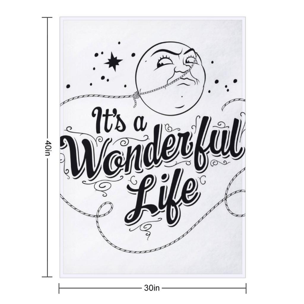 It's a Wonderful Life - Title Throw Blanket Decoratives Cute Plaid Extra Large Throw Bed linens Blankets