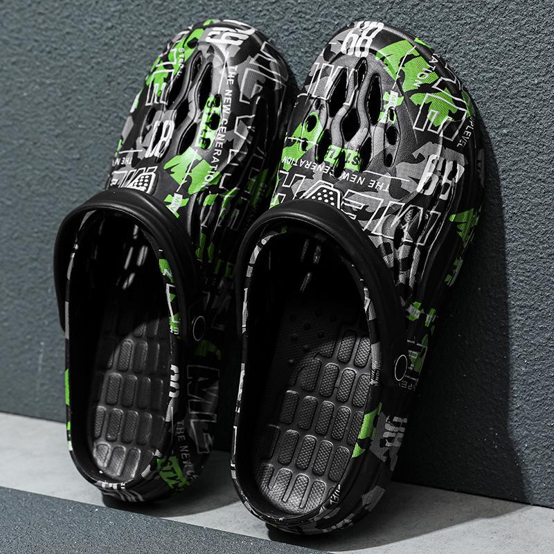 

Large size sandals summer hole shoes platform men s 2025 new indoor and outdoor two-wear slippers seaside beach 39 чёрный