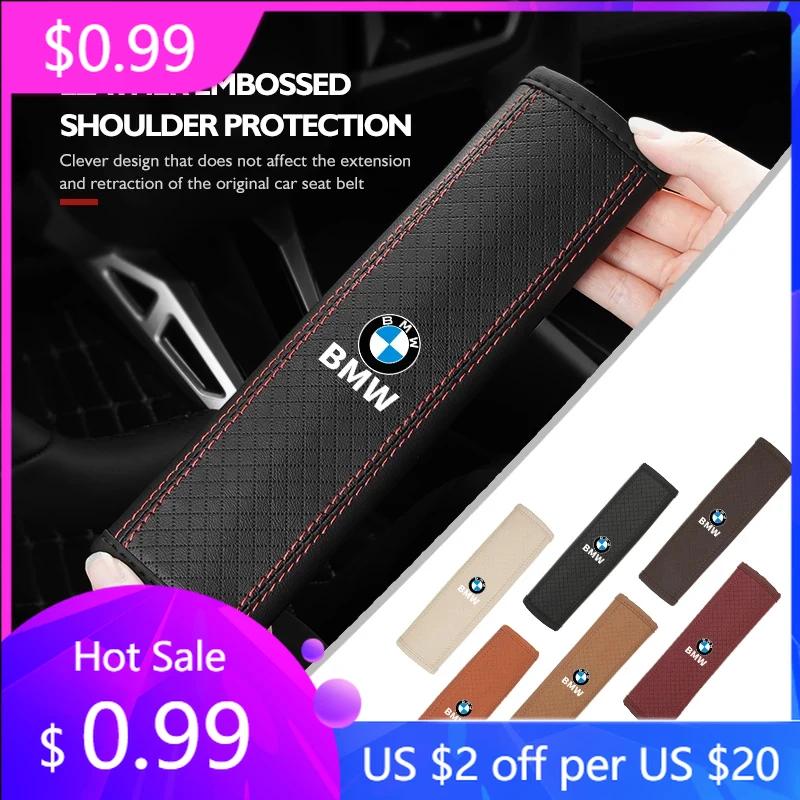 2025 Hot Leather Car Seat Belt Protector Pad Shoulder Strap Cover For BMW E90 E60 E46 E39 F30 F10 E87 X3 X4 X5 X1 G30 G20