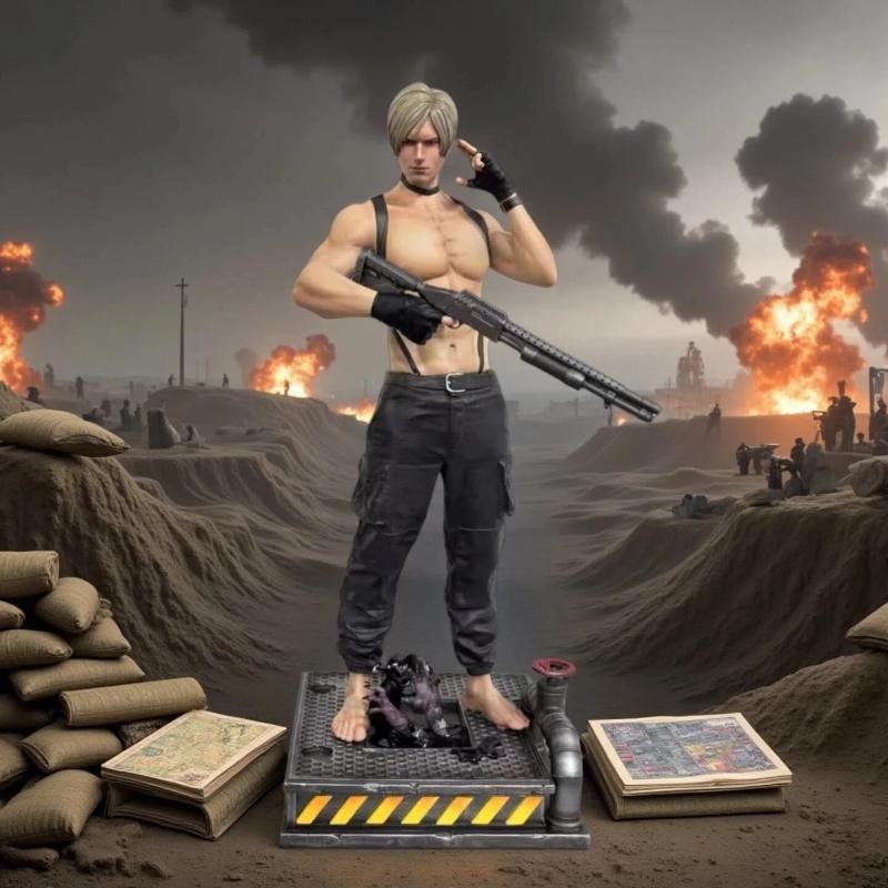 32cm Leon S Kennedy Third Generation Gk Statue Painted Game Figure Collectible Model Desktop Decoration Gift For Game Fans