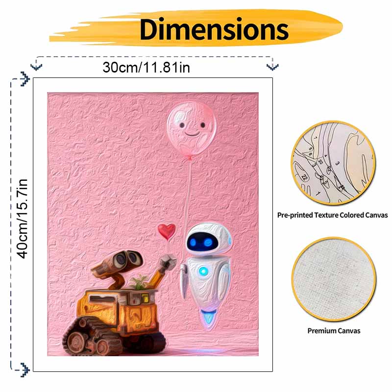 Disney Oil Paint Digital Painting Art Kit Robot Love Balloon FillIn Painting Home Decor