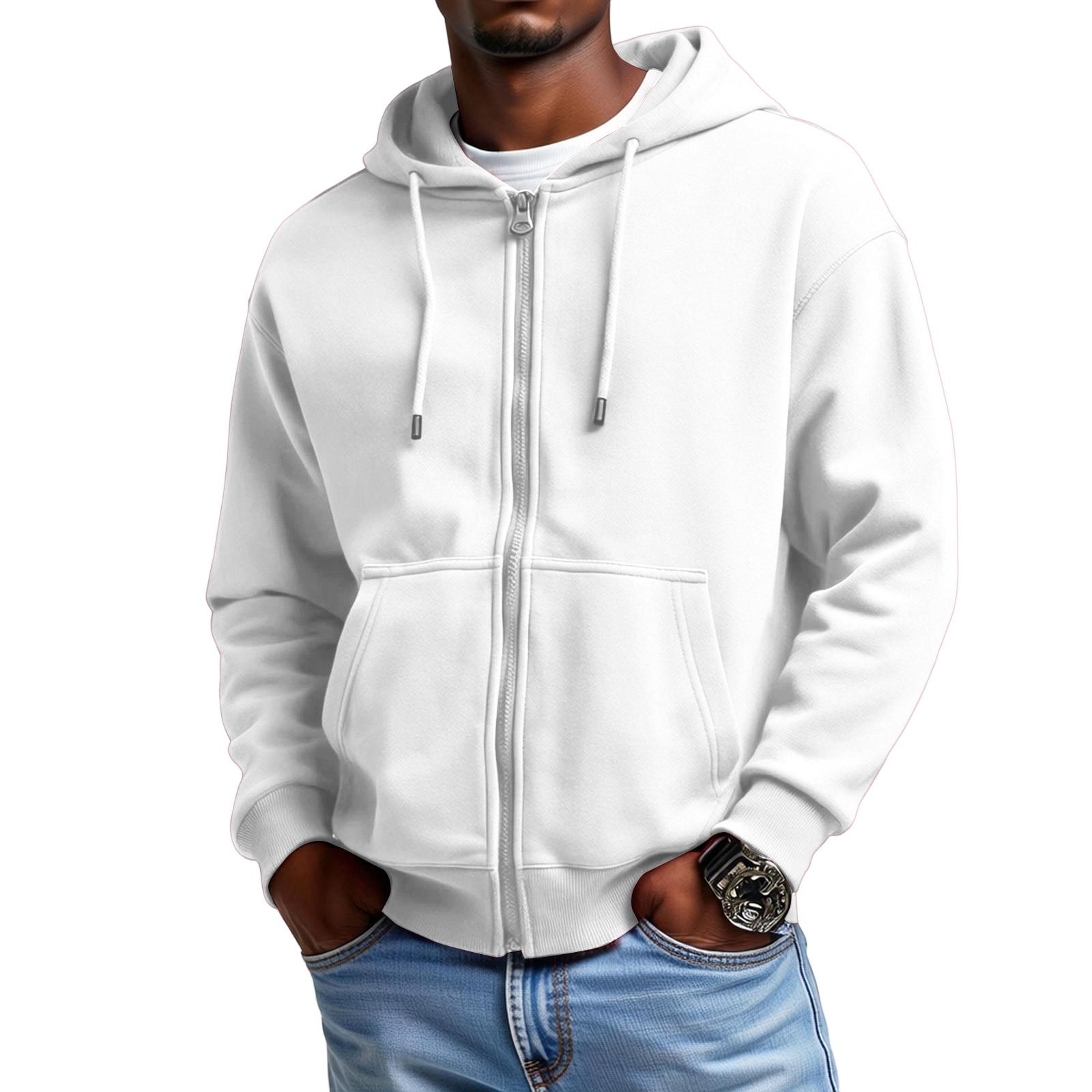 Miss Beauty26 Heren Casual Hoodie met Capuchon Lange Mouwen Hoodie L wit