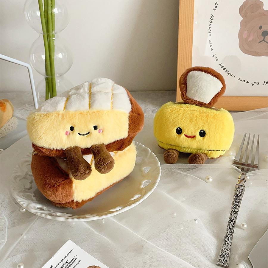 Cute Baking Bread Plush Pineapple Pie Doll Bread Machine Doll Ornaments Food Doll Gift Bag Pendant