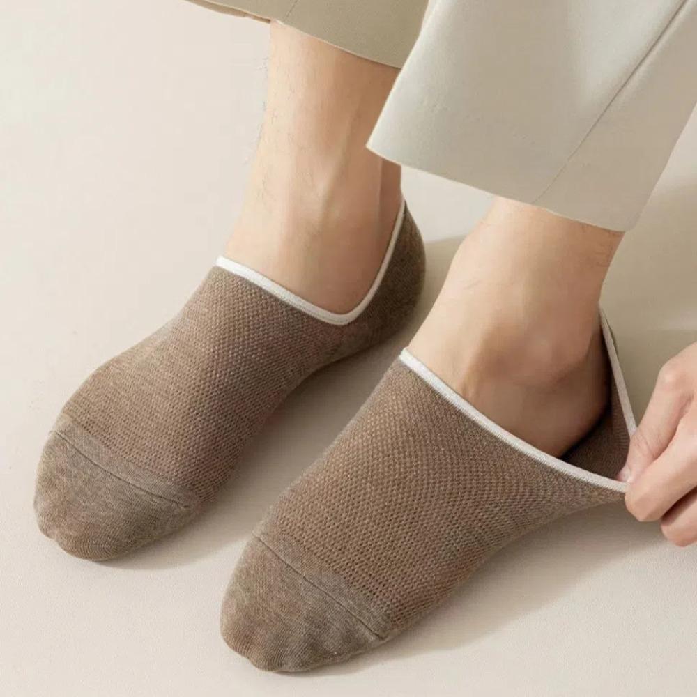 Comfortable Silicone Non-slip Men's Socks Anti Odor Thin Low Cut Socks Breathable Mesh No-show Sock Men