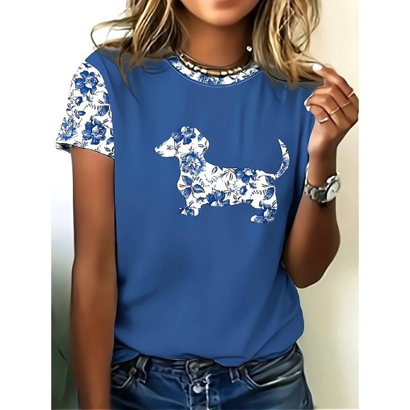 Round neck casual short-sleeved T-shirt, fashionable short-sleeved round neck top S