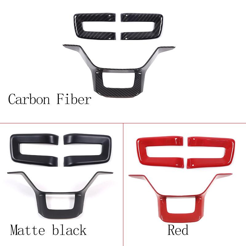 ABS Carbon Fiber For Rivian R1T R1S Car Styling Steering Wheel Buttons Decoration Frame Cover Trim Car Interior Accessories