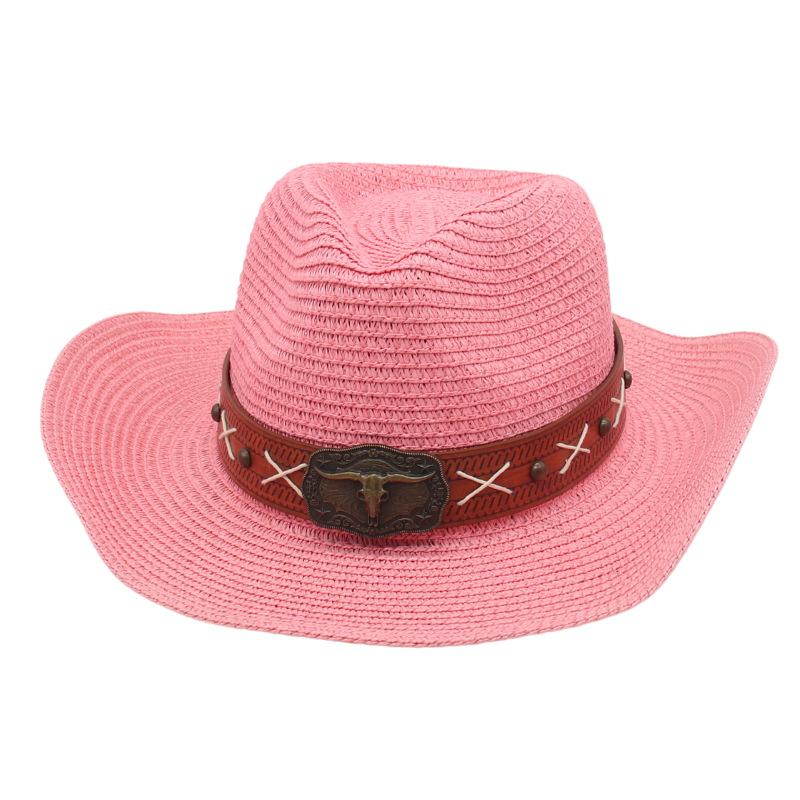 New adjustment soft denim straw hat ethnic style big brim top hat men's and women's outdoor sun hat