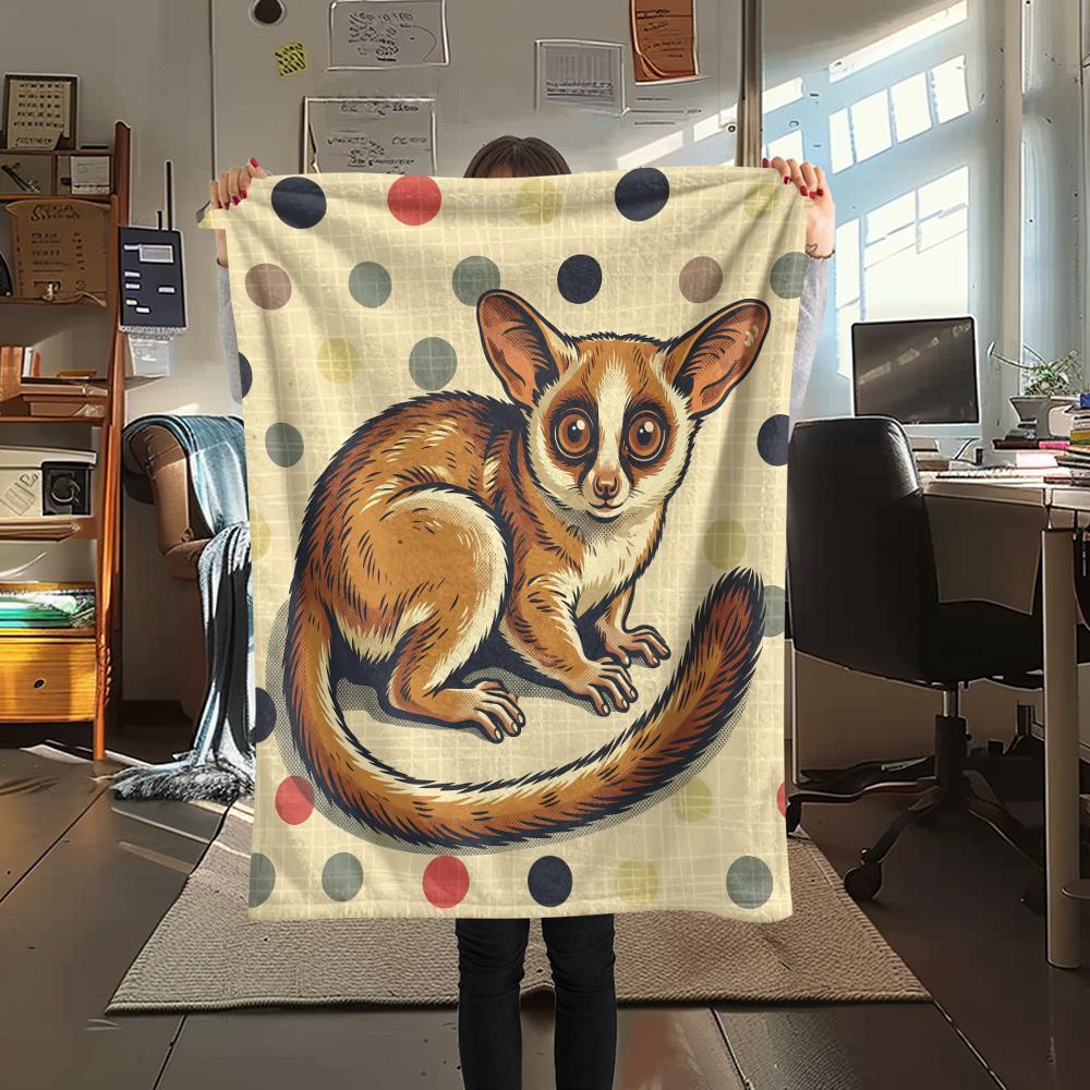 

Wave point background animals Print Flannel Blanket,High quality Comfortable for All Seasons,Home Decor,Warmth and Comfort,Perfect for Christmas Gifts 80cm x 120cm