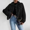 Women's Autumn Stand-Collar Plush Jacket Short Casual Coat
