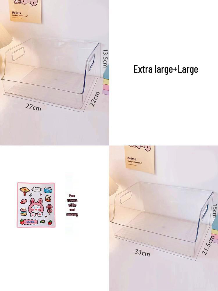 Acrylic Bookstand & Storage Box - Transparent Desktop Organizer with Large Capacity