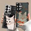 Funny Cats Fashion Style Plating Phone Case For Samsung Galaxy S24 S25 FE S26 Edge S23 Ultra S22 S21 Plus S20 Anti-Fall Airabag
