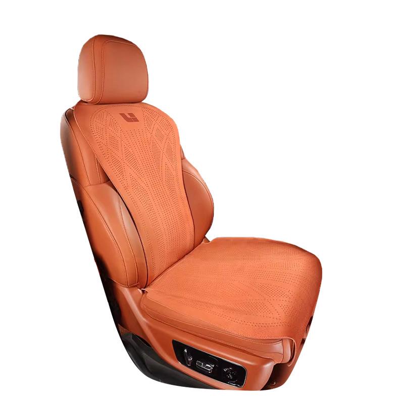 Universal Suede Car Seat Cushion - Breathable, Perforated, All-Season