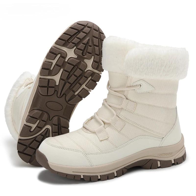Waterproof Snow Boot Women's Plush Cotton Shoes Ladies Warm  High-top Boots Winter Outdoor Sneakers for Trekking Hiking