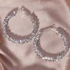 1 Pair Shiny Rhinestone Decor Hoop Earrings Women Fashion Earrings Ear Jewelry Gift
