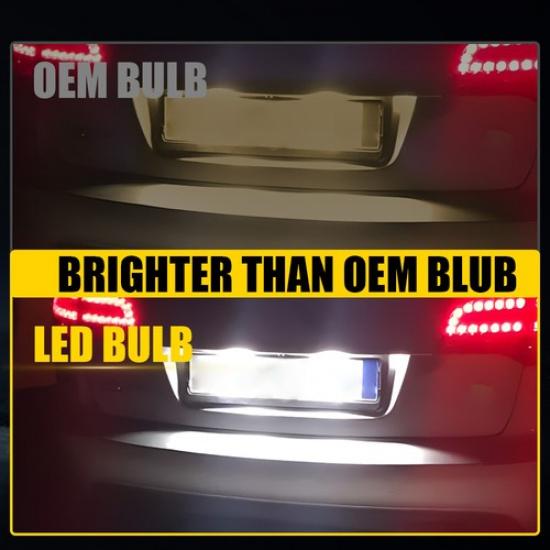 2PCS 18LED White License Plate Tag 6000K Light For Benz Mercedes W204 W212 W221