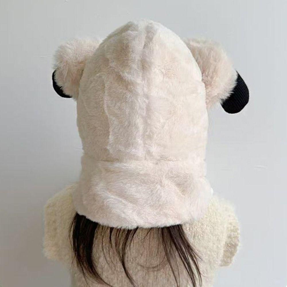 Dog Ears Kids Winter Warm Hat Puppy Baby Ear Protection Hat Cute Hooded Scarf  Cold Weather