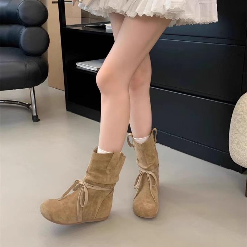 Fashion New Popular Suede Casual Boots for Women Fashionable Ankle Boots Short Slip On Flat Shoes Retro Versatile Soft Bottom Lady Boots
