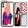 Krajews Red High Heel Shoes Cute Phone Case Cover For iPhone 17 Air 16 15 14 Plus 11 12 13 Pro Max Coque Shell Fundas